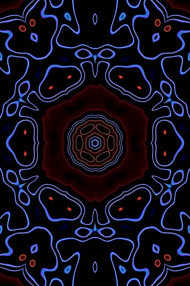 Neon Tunnel Kaleidoscope Bloom 2:3 Photo Portrait 60fps Screensaver VJ Loop