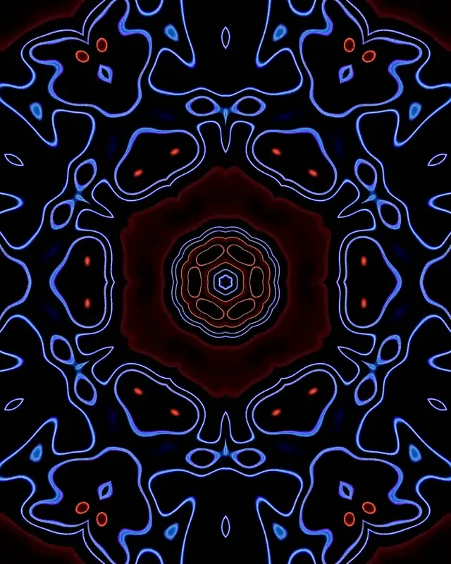 อุโมงค์ Neon Kaleidoscope Flower 60fps VJ Loop 4:5 Instagram ตัวรักษาหน้าจอ