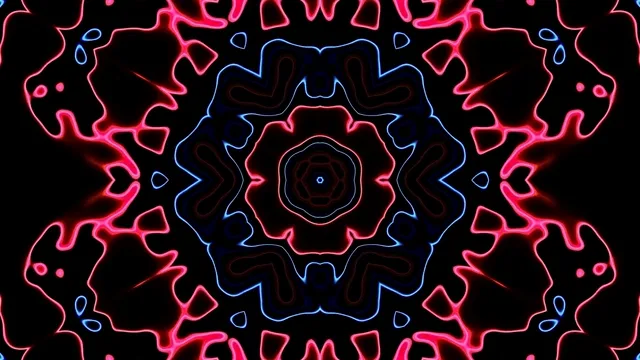 Neon Tunnel Screensaver 4K UHD 60fps Pink Blue Kaleidoscope VJ Loop