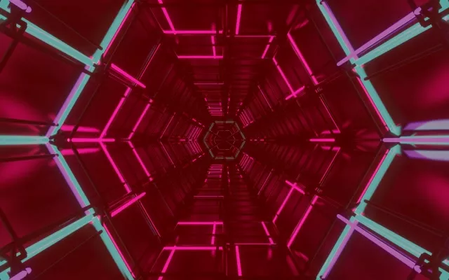 تونل نئون شبکه شش ضلعی VJ Loop 60fps 16:10 مک بوک محافظ صفحه