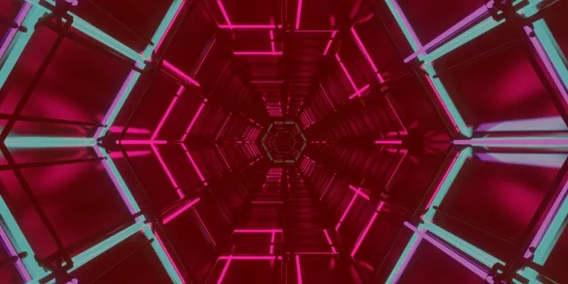 نفق نيون سداسي شبكة VJ Loop 2:1 Univisium 60fps حافظة شاشة