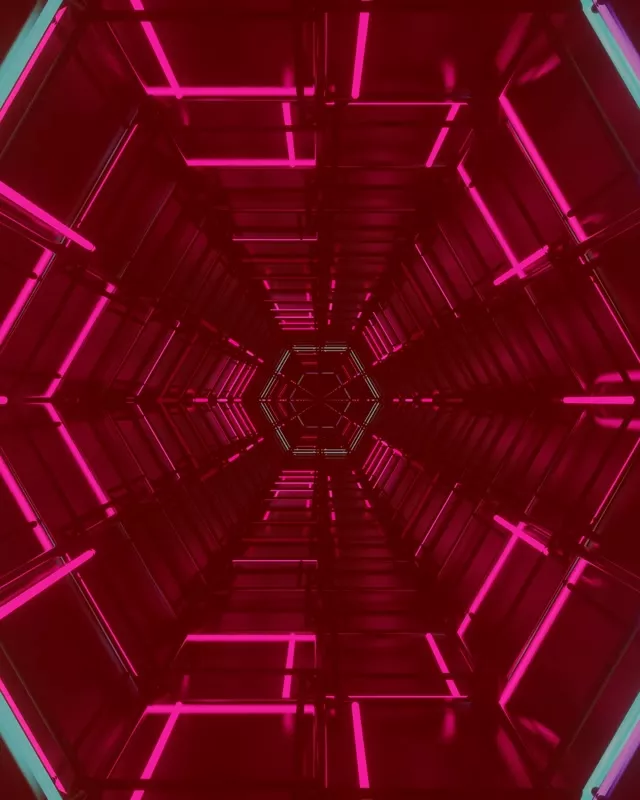 Tunel Neon Octagon Grilă VJLoops 60fps 4:5 Instagram Screensaver