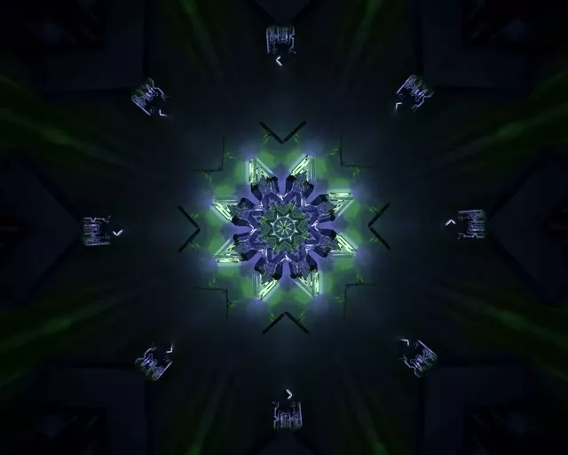 5:4 Industrial Neon Tunnel Kaleidoscope VJ Loop 60fps Screensaver