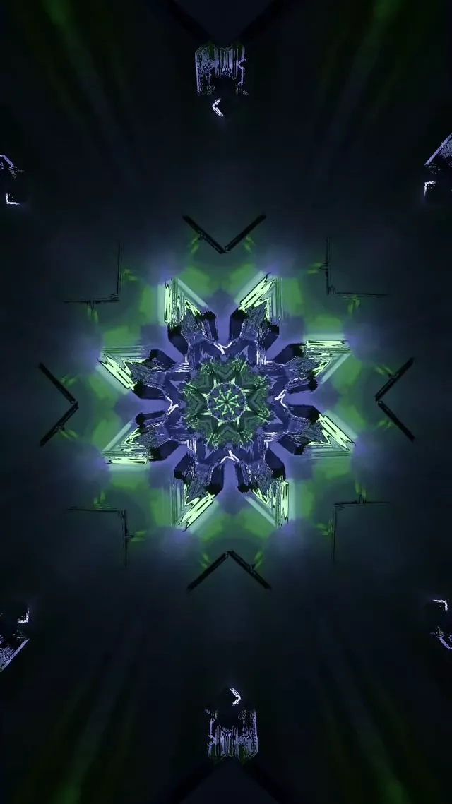 9:16 Reels Neon Tunnel Kaleidoscope Screensaver 60fps VJ Loop