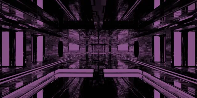 Neon Tunnel VJ Loop 2:1 Univisium 60fps Screensaver Pulsating Purple Corridor