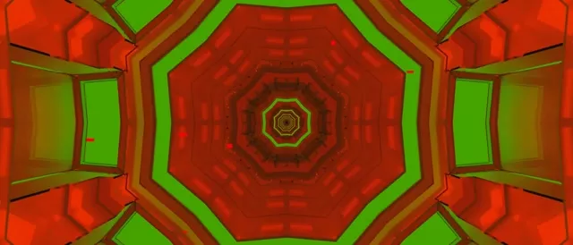 Neon Tunnel Octagon Vortex 21:9 Ultrawide 60fps VJ Loop Screensaver