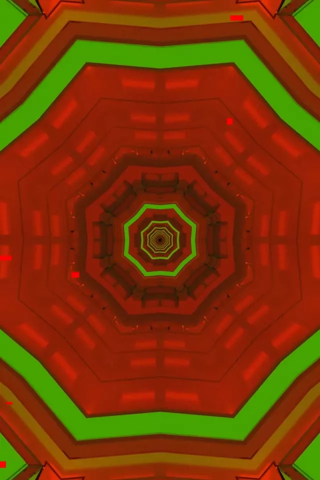 Neon Tunnel Octagon Vortex Loop 2:3 Portrait 60fps Screensaver VJ