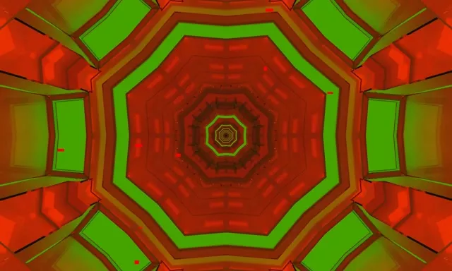 Pulsating Octagon Neon Tunnel 5:3 Wide 60fps VJ Loop Screensaver