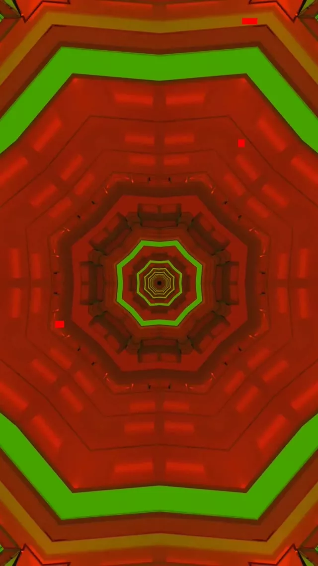 Pulsating Hexagon Neon Tunnel | 9:16 Reels 60fps Screensaver VJ Loop