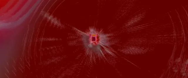 Neon Tunnel Pulsating Red Vortex VJ Loop 2.39:1 60fps Screensaver