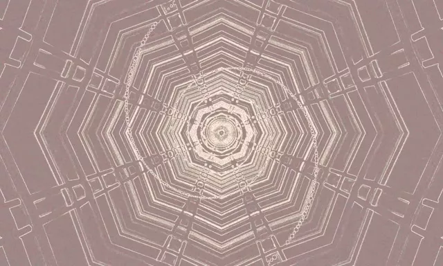 Neon Tunnel Octagon Grid VJ Loop 5:3 Wide 60fps Screensaver