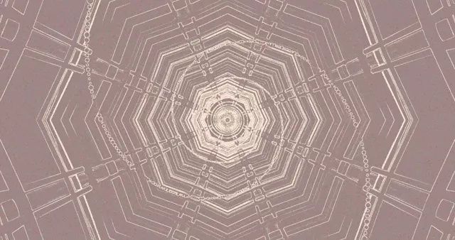 Terowongan Neon Screensaver 4K UHD 60fps Rose Gold Geometris VJ Loop