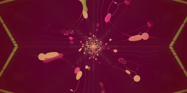 Vj loop نفق نيون قرمزي نجمة كاليدوسكوب 2:1 Univisium 60fps حافظة شاشة