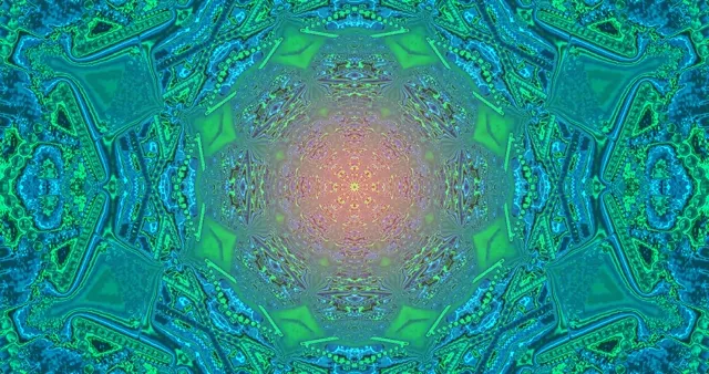 Terowongan Neon Screensaver 4K UHD 60fps Mandala Teal Vj Loop