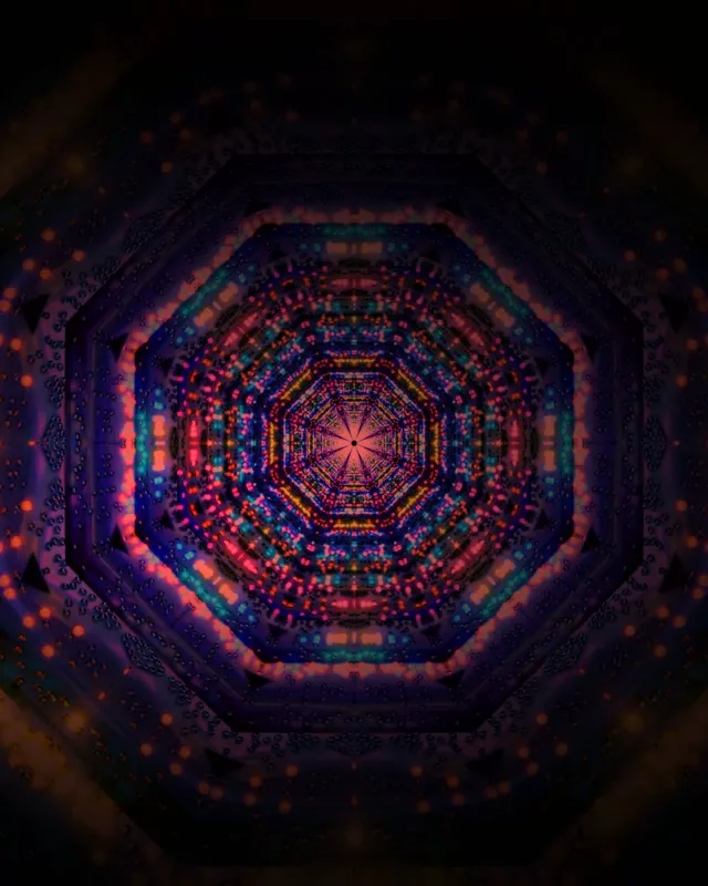 Neon Tunnel Vj Loop 4:5 Instagram 60fps Pulsating Geometric Screensaver