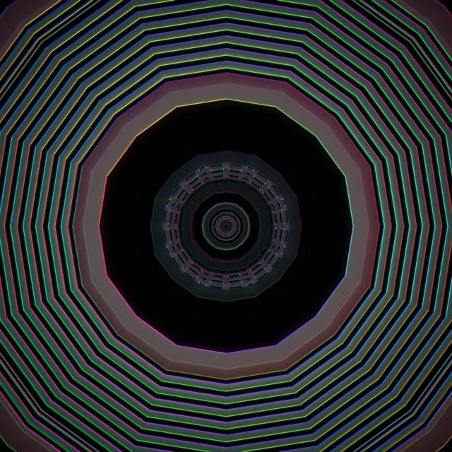 Neon Tonnel Agthoek Vortex | 1:1 Vierkant 60fps Skermbeveiliging VJLoops