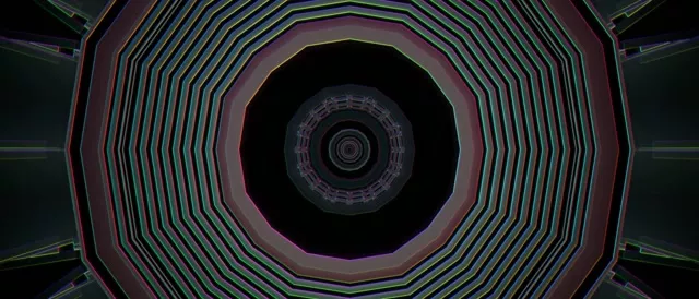Neon Tunnel Concentric Octagon Vortex 21:9 Ultrawide 60fps VJ Loop Screensaver