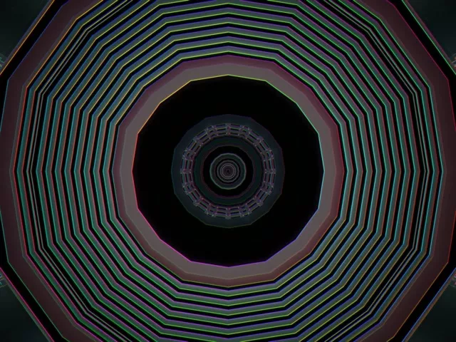 Osmikotnična neonska tunel VJLoops 4:3 klasična 60fps zaslonski čuvar pulzirajoča