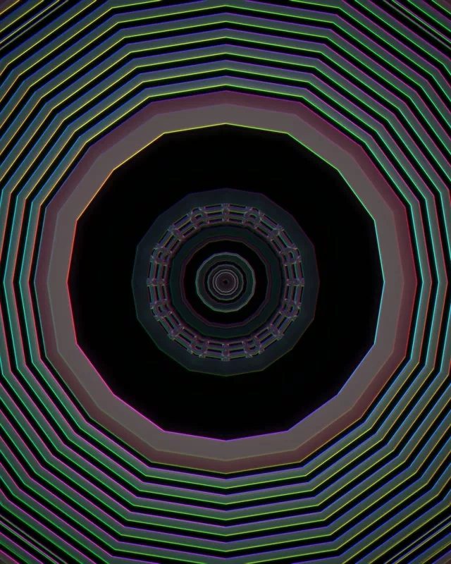 Túnel Neon Loop Vórtice Octógono Infinito 4:5 Instagram 60fps Protector de Pantalla VJ