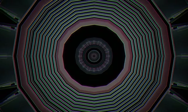 Konsentriese Neon-tonnel 5:3 Wyd 60fps Screensaver VJLoops