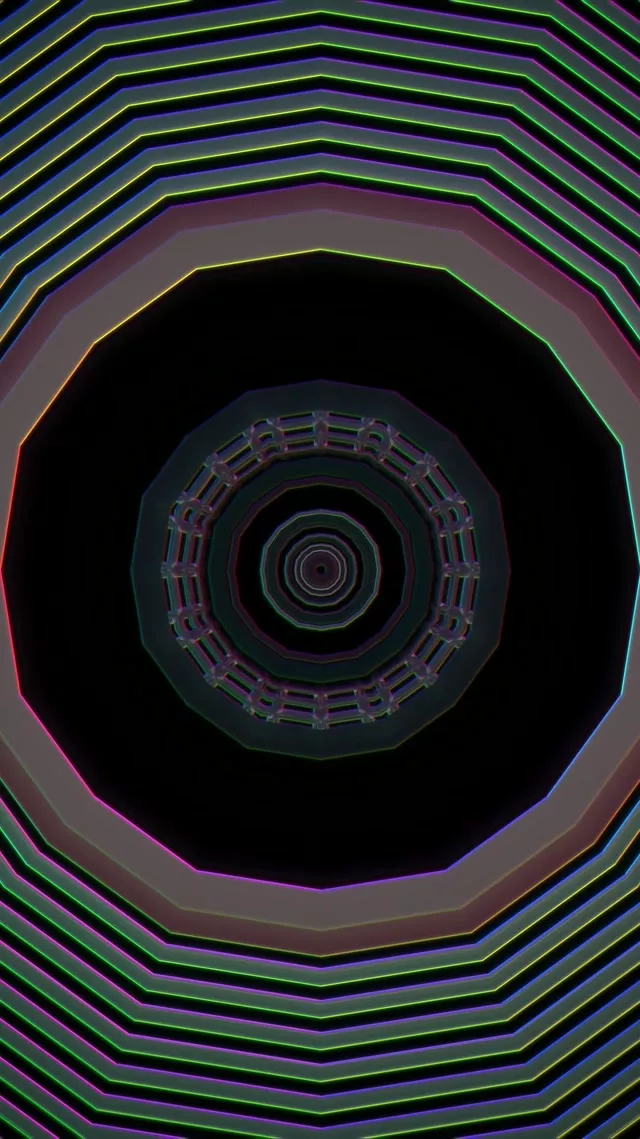 Spiraling Neon Tunnel VJLoops 9:16 Reels 60fps Screensaver