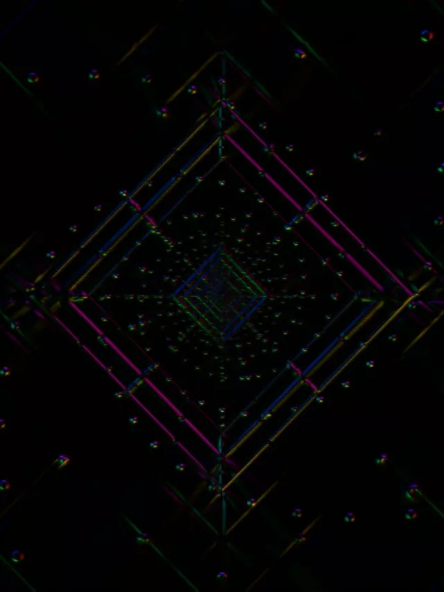 Neon Tunnel Spiraling Diamond Vortex 3:4 iPad 60fps Screensaver VJ Loop
