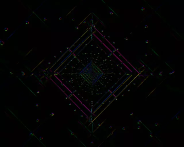 5:4 Industrial Neon Tunnel VJ Loop 60fps Screensaver Geometric Vortex