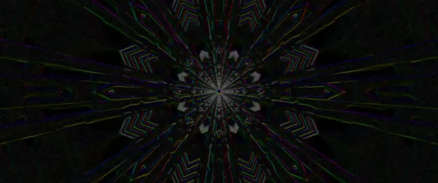 Neon Tunnel Fractal Kaleidoscope VJ Loop 2.39:1 60fps Screensaver