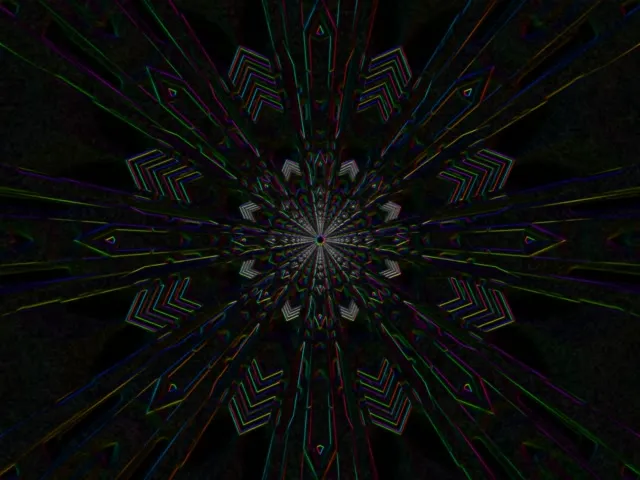 4:3 Classic Neon Tunnel Kaleidoscope Vortex 60fps Screensaver Loop