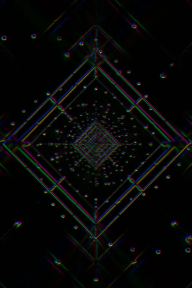 Neon Tunnel Spiraling Diamond Vortex VJ Loop 2:3 60fps Screensaver