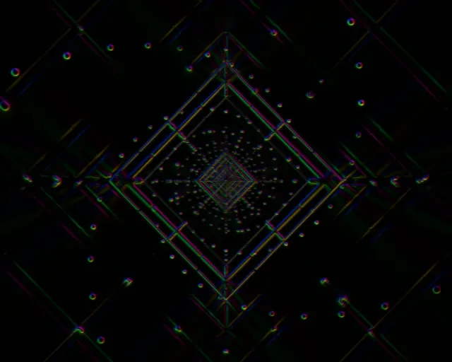 5:4 Industrial Neon Tunnel 60fps VJ Loop Screensaver - Recursive Diamond Vortex