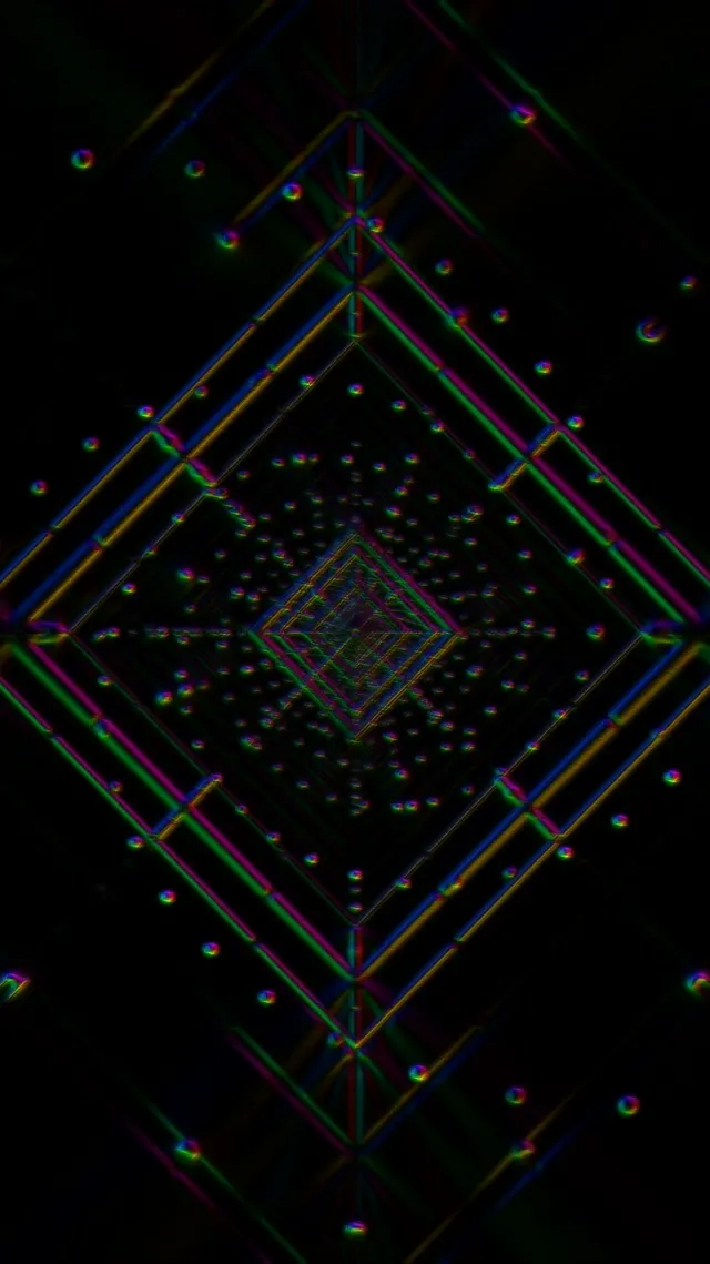 Neon Tunnel Diamond Vortex VJ Loop 9:16 Reels 60fps Screensaver