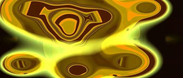 Golden Spiraling Neon Tunnel VJ Loop 21:9 Ultrawide 60fps Screensaver