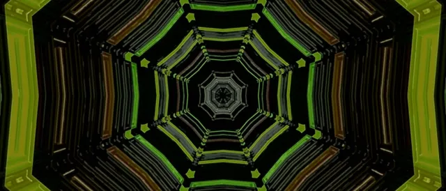Neon Tunnel Spiraling Hexagon Vortex 21:9 Ultrawide 60fps VJ Loop Screensaver