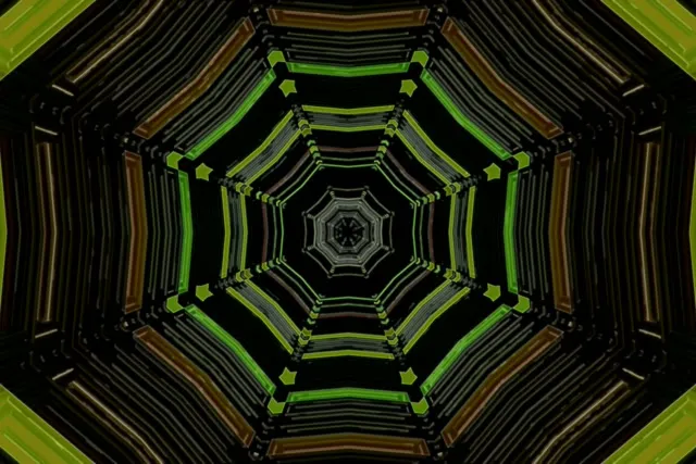 Neon Tunnel Kaleidoscope Vortex 3:2 Surface 60fps Screensaver Loop