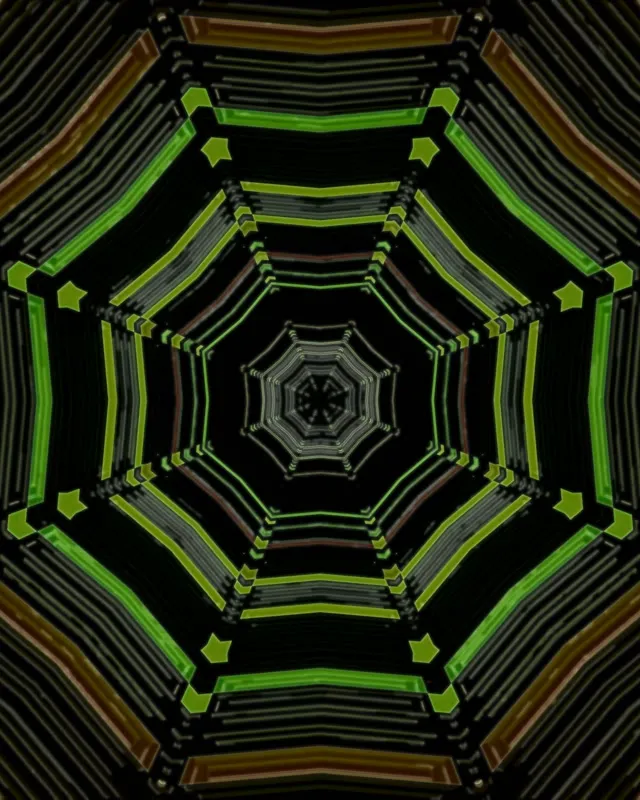 ネオンテンネル六角形渦 4:5 Instagram 60fps スクリーンセーバー VJLoops