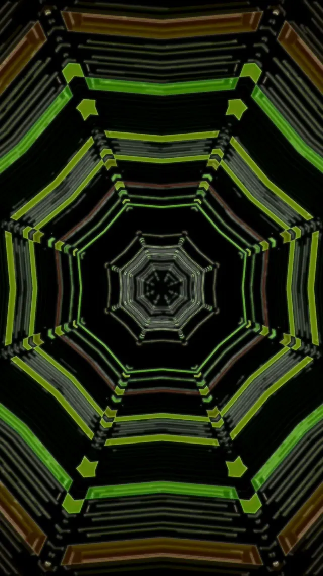 Neonový Tunel Osmihran Vortex 9:16 Reels 60fps VJLoops Spořič obrazovky