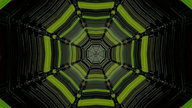Neon Tunnel Screensaver 4K UHD 60FPS VJ Loop Green Black Geometric