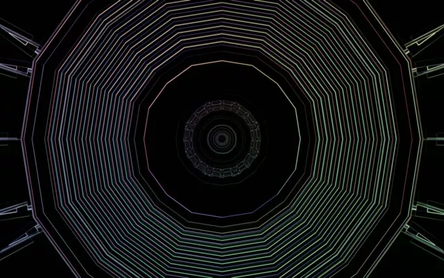 16:10 MacBook 60fps Screensaver | Неон Тунел Октагонално Вортекс Loop VJ Animation