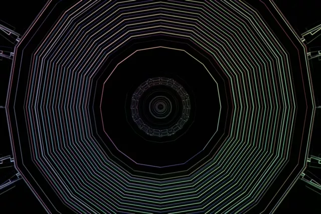 Neon Tunnel Octagonal Vortex 60fps 3:2 Screensaver VJLoops