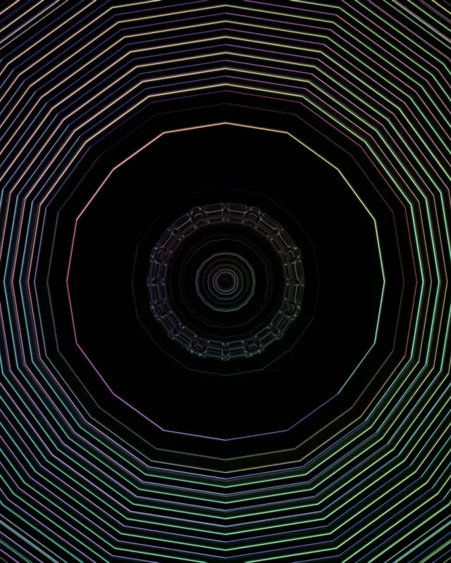 Neon Tunnel Octagonal Vortex 4:5 Instagram 60fps Screensaver VJLoops
