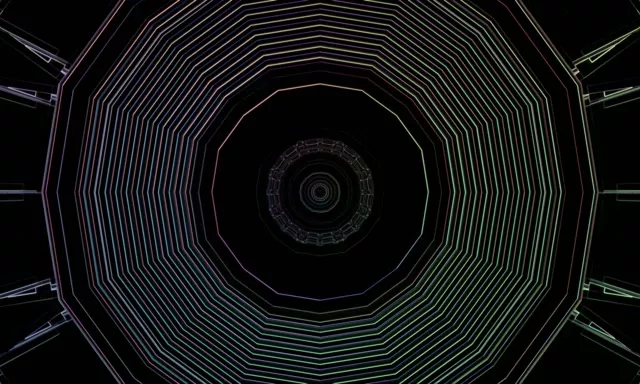 Neon Tunel Koncentrična Oktagon Vortex VJ Loop 5:3 Wide 60fps Screensaver
