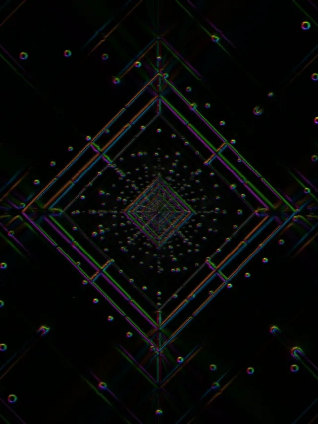 Neon Tunnel Spiraling Diamond Vortex VJ Loop 3:4 iPad 60fps Screensaver