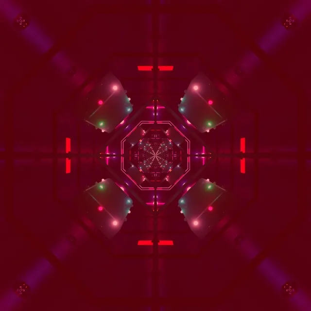 Túnel de Neó Octàgon Vòrtex VJLoops 1:1 Quadrat 60fps Protector de Pantalla