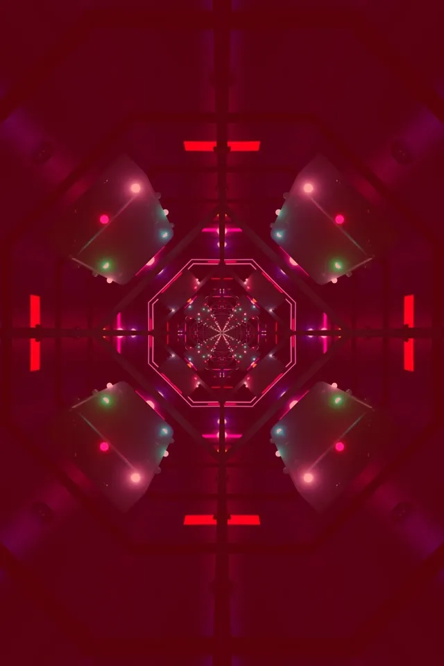 Неоновий тунель восьмикутник вихор VJ Loop 2:3 фото портрет 60fps заставка