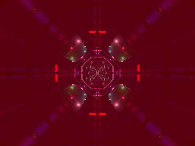 Neon Tünel Sekizgen Girdap 4:3 Klasik 60fps Ekran Koruyucu Vj Loop
