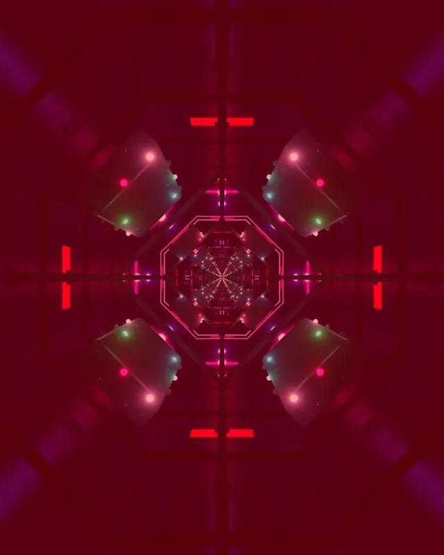 Tunel Neon Octogon Caleidoscop VJ Loop 4:5 Instagram 60fps Screensaver