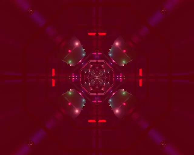 Neon Tunnel Oktagon Hvirvel VJLoops 5:4 Industrial 60fps Pauseskærm