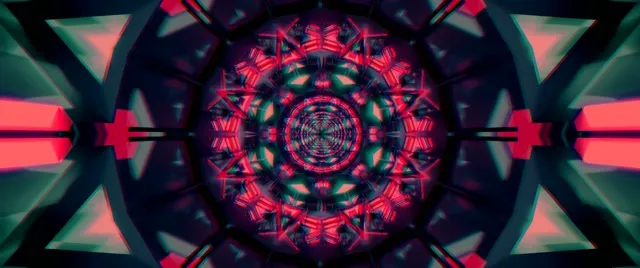 Neon Tunnel Kaleidoscope Mandala VJ Loop 2.39:1 Cinemascope 60fps Screensaver