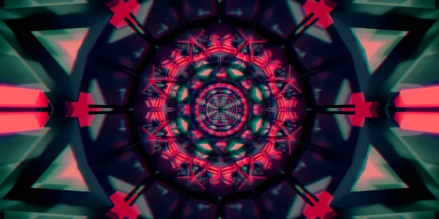 Neon Tunnel Kaleidoscope VJ Loop 2:1 Univisium 60fps Screensaver